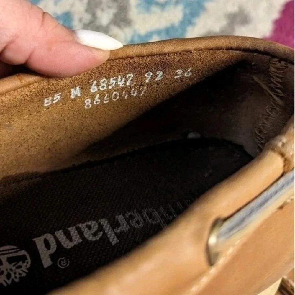 Coastal Preppy Leather Boat Shoes Men's 8.5 Brown Timberland Moc Toe